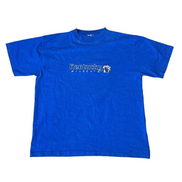 University of Kentucky Wildcats Shirt Men's Blue Embroidered Retro T-Shirt Great - Picture 1 of 11